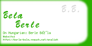 bela berle business card